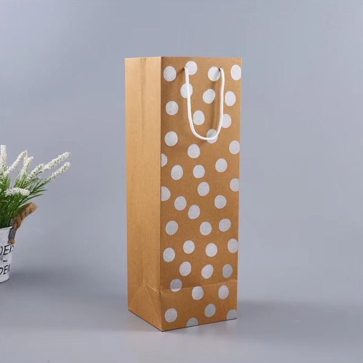 Kraft Paper Pack Wine Bottle Carrier Mockup Stock Template